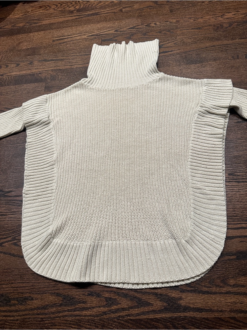 RD Style Cream Turtleneck Knit Poncho - Picture 2 of 10